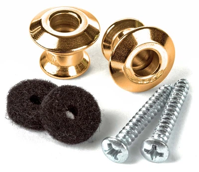 Набор пуговиц для крепления гитарного ремня Dunlop Straplok Dual Design Strap Button Set - Gold