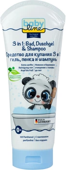 Засіб для купання 3 в 1 шампунь + гель + пінка Baby Line без запашників і барвників без сліз 200 мл (4002857010153)