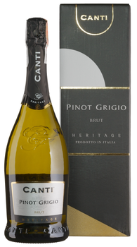 Вино ігристе Canti Pinot Grigio Brut Blanc біле брют 0.75 л 11% в подарунковій упаковці (1121000065819)