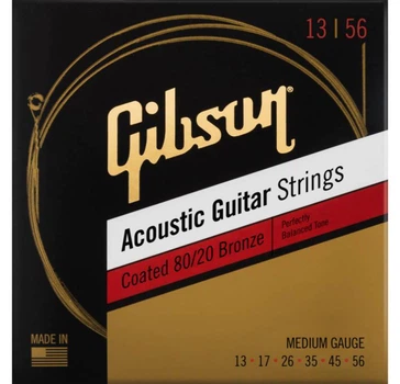 Струны для акустических гитар GIBSON SAG-CBRW13 COATED 80/20 BRONZE ACOUSTIC GUITAR STRINGS MEDIUM