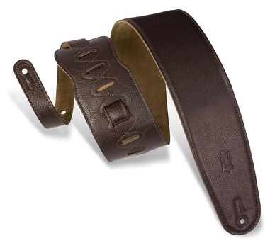 Ремень гитарный LEVY'S M4GF-DBR CLASSICS SERIES PADDED GARMENT LEATHER BASS STRAP (DARK BROWN)