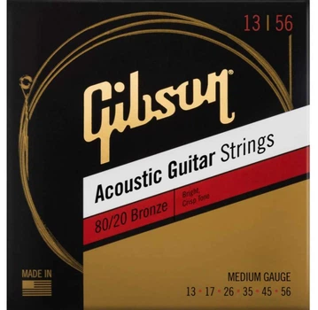 Струны для акустических гитар GIBSON SAG-BRW13 80/20 BRONZE ACOUSTIC GUITAR STRINGS MEDIUM