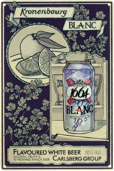 Металлическая табличка "Kronenbourg Blanc 1664" (ms-103423)
