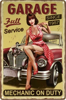 Металева табличка "Garage Full Service (Pin Up)" (ms-103433)