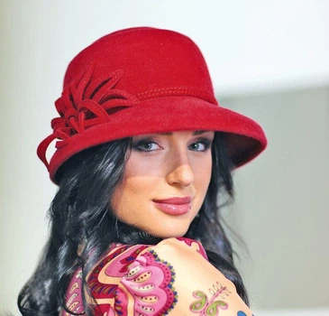 Женская фетровая шляпа Helen Line Красный (232-1)