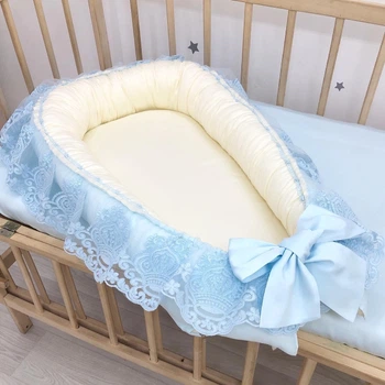 Кокон гнездышко для новорожденных Carus Textile однотон 70*35 см голубой