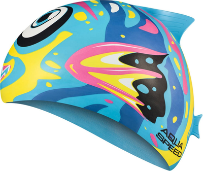 Шапка для плавання Aqua Speed ZOO FISH 8688 (115-01-fish) Синьо-жовтий з рожевим (5908217686886)