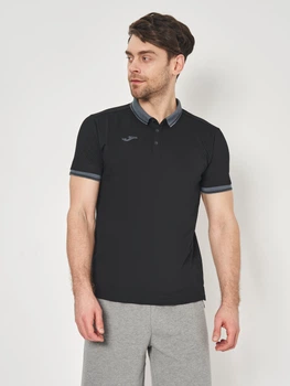 Поло длинное мужское Joma Bali II 100748.100 L Черное (9996999545114)