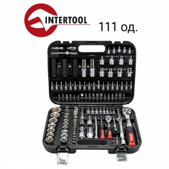 Набор инструментов 111 ед. INTERTOOL 1/2 "& 1/4" Cr-V автонабор в кейсе
