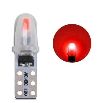 Светодиодная лампа в приборную панель Т5 Т5 (W1,2W W2x2,6d) 2 SMD 3014 12V Красная Autoexpect (15630)