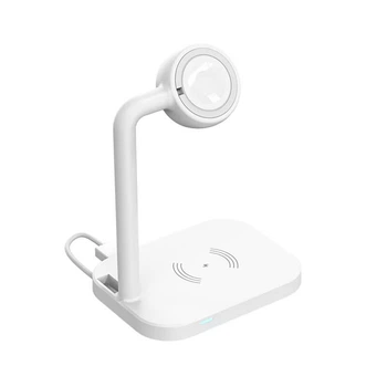 Зарядка беспроводная Qi 2in1 wireless charger JYD WC109 |15W Max| White Док-станция для iPhone + iWatch + Airpods (WC109W)