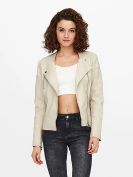 Куртка ONLY ONLAVA FAUX LEATHER BIKER OTW NOOS 34 Бежевый 15102997-Silver Lining