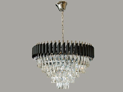 Современная хрустальная люстра EcoLed 201202/600BK+HR