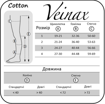 Компрессионные чулки Veinax 824R-BG1 1 Бежевые (3401021298501)