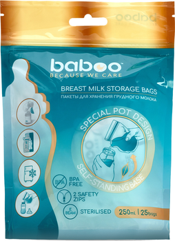 Пакети для зберігання грудного молока Baboo 25 шт х 250 мл (5057778120053)