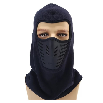 Балаклава маска флис Саб-Зиро (военная, тактическая, ниндзя) Темно - синяя, Унисекс WUKE One size