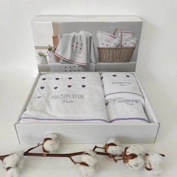 Полотенца Maison D'or 3шт Candy Love White Lilac