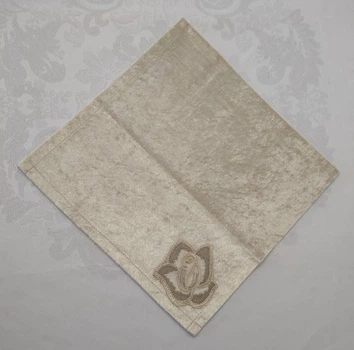 Салфетка велюровая Acme с кружевом 35*35 Rose Cappicino