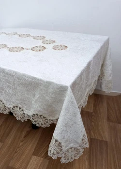 Скатерть Велюр Acme Tekstil 160x220 Sahra Krem PVS