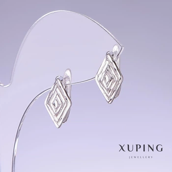 Сережки Xuping, довжина 16мм, товщина 9мм родій, ida55393