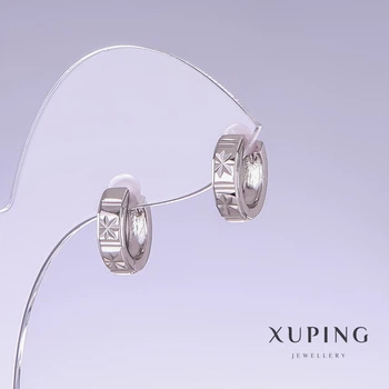 Сережки Xuping, довжина 13мм, товщина 4мм родій, ida55445