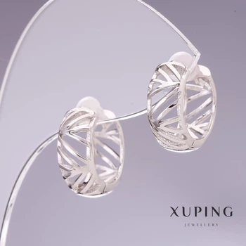 Серьги Xuping 16×7 мм родий, ida55576