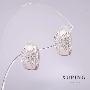 Сережки Xuping 13х8мм родій, ida55497