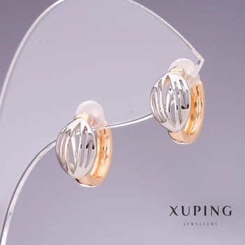 Сережки Xuping 12х7мм родій, позолота 18к, ida55389