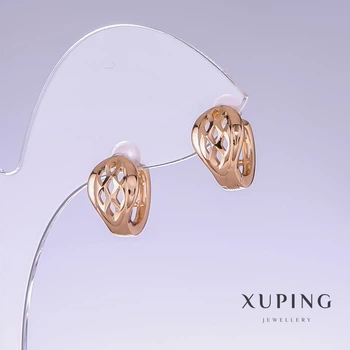 Серьги Xuping, длина 13 мм, толщина 9 мм, позолота 18 карат, ida55373