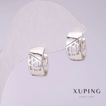 Сережки Xuping 12х7мм родій, ida55675