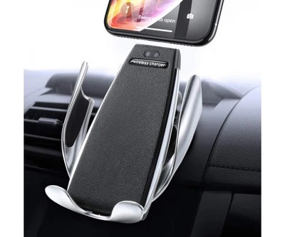 Автомобильный держатель телефона универсальный Wireless S5 с беспроводной зарядкой Черный (IS33)