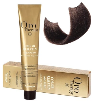 Безаммиачная краска для волос Oro Therapy 100 мл Fanola №5/0 Light Chestnut