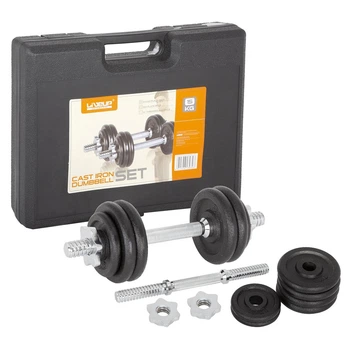 Набір гантелей LiveUp Chrome Dumbbell Set 2х7,5 кг (LS2322B) в кейсі