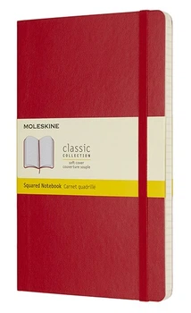 Блокнот Moleskine Classic середній 13&nbsp;x 21 см у клітинку червоний м'який