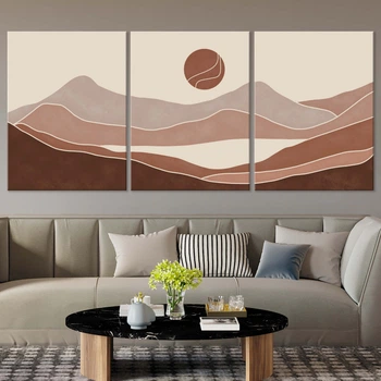 Модульная картина Холстович Pastel horizon 90х40 см. Для гостиной, спальни, интерьера.