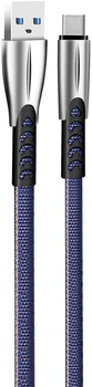Кабель ColorWay USB - Type-C (zinc alloy) 2.4А 1 м Blue (CW-CBUC012-BL)