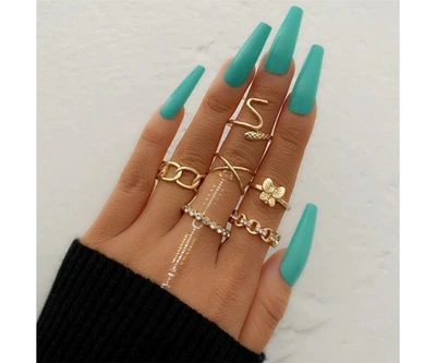 Набор колец из нержавеющей стали Rhinestones KME0863-01 51