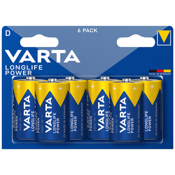 Лужні батареї Varta Longlife Power D LR20 | 6 шт
