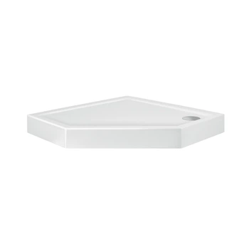 QT Душевой поддон DIAMOND 309912, пятиугольный, 90x90x12, акриловый + ножки, диаметр слива 90 мм