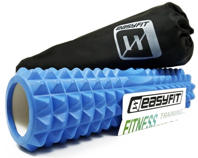 Массажный ролик EasyFit Grid Roller Free Spine 45 см синий (роллер, валик, цилиндр для МФР и йоги, массажер для спины, ног, рук, шеи) (WS-GR45-1.2)