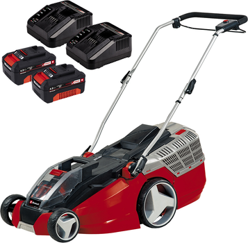 Газонокосилка Einhell GE-CM 43 Li M Kit, PXC, аккум., 2x18В 4.0Ah, 43см, 63л, 16.5кг (3413130)