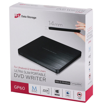 Привод Hitachi-LG GP60NB60 DVD+-R/RW USB2.0 EXT Ret Ultra Slim Black (GP60NB60)