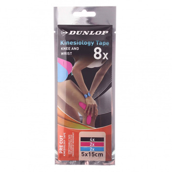 Кинезиологический тейп для колена и запястья Dunlop Kinesiology tape 8 шт. (D86217) Pink/Black/Blue