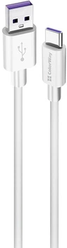 Кабель ColorWay USB - Type-C (Fast Charging) 5.0А 1 м White (CW-CBUC019-WH)