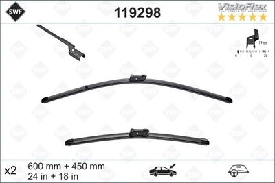 Дворники стеклоочистителя SWF Visioflex Fiat Bravo / Brava 2007-2017 щетки 600/450 мм.