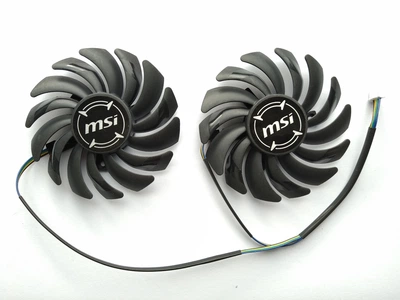 Вентилятор кулер для видеокарты MSI RX 470 480 570 580 RX 6600 Armor 87 мм PowerLogic LD09210B12HH (PLD09210S12HH) комплект 2 шт (№144.05)