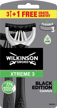Одноразові станки Wilkinson Sword Xtreme 3 Black 3+1 шт (4027800072248/4027800383900)