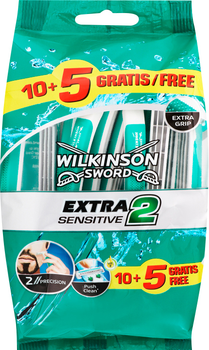 Одноразові станки Wilkinson Sword Extra 2 Sensitive 10+5 шт (4027800419708)