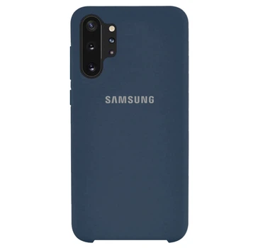 Чехол Silicone case для Samsung Premium Note 10 Plus Dark Blue (08) темно синий