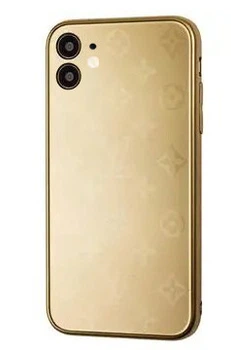 Чехол стеклянный Glass Case Louis Vuitton Луи Витон для iPhone 11 (07) Gold золото